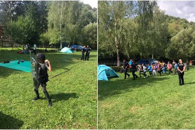 Jandarm pentru o zi. 20 de copii au făcut instrucție alături de jandarmii clujeni