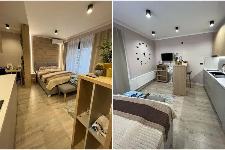 Chirie cu dormitorul în bucătărie la Cluj-Napoca: ”Tot din pat amesteci in tigaie, doar ca aici o arzi mai pe lux”