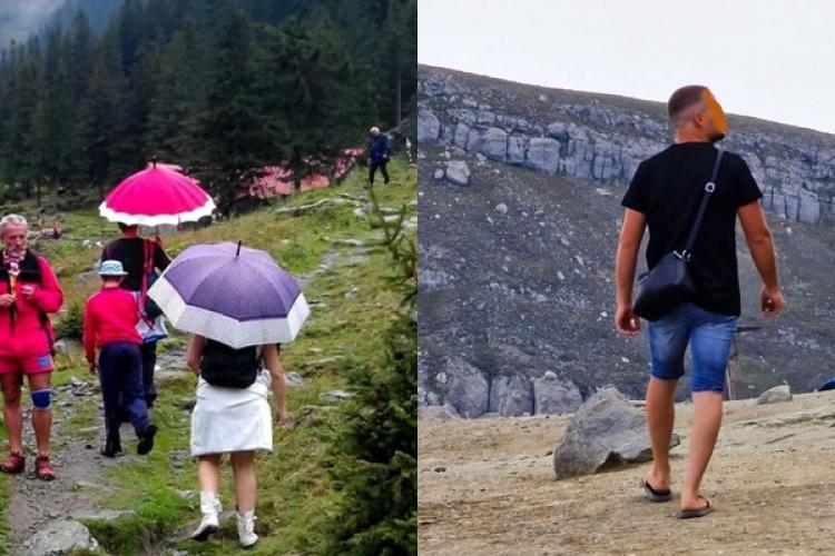 FOTO - Turist, surprins în șlapi de plajă și blugi în Bucegi la Sfinx: „Ei nu înțeleg. Nu poți să mergi așa pe munte”