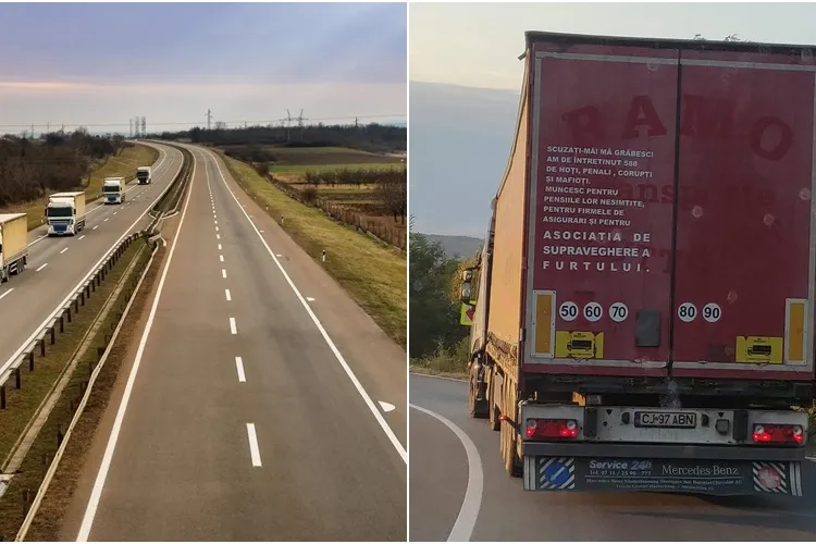 Mesajul unui clujean pe ușa TIR -ului: Mă grăbesc că trebuie să întrețin 588 de hoți