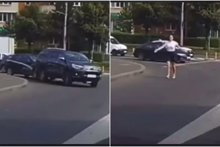 Accidentul anului la Cluj! Loganul a lovit un SUV, care nici nu a simțit și a plecat. Priviți VIDEO -ul până la final 