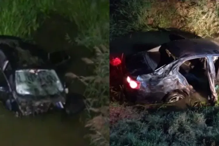 Cinci tineri, în stare critică, după ce au căzut cu mașina într-un râu. Au plecat de la o petrecere și au gonit cu viteză pe șosea