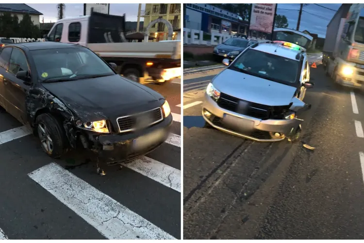 Accident în localitatea Băița (Gherla)! Un șofer a intrat cu mașina într-un autoturism parcat pe marginea părții carosabile