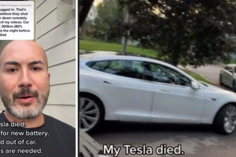 Proprietarul unei mașini Tesla a rămas încuiat în afara mașinii, până când va schimba bateria