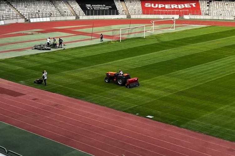 Gazonul de pe Cluj Arena este în stare excelentă. Va găzdui două meciuri internaționale - FOTO