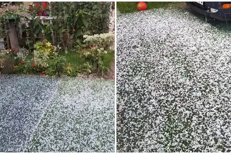 Clujul a fost lovit de grindină! Vremea a luat-o razna - VIDEO