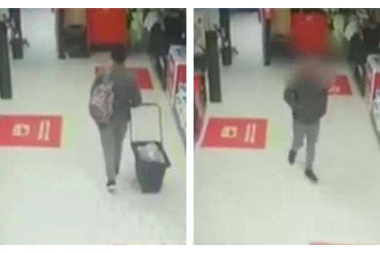 VIDEO. Un bărbat, prins la furat într-un supermarket din Bistrița. A încercat o „metodă inedită”, dar a fost observat la timp