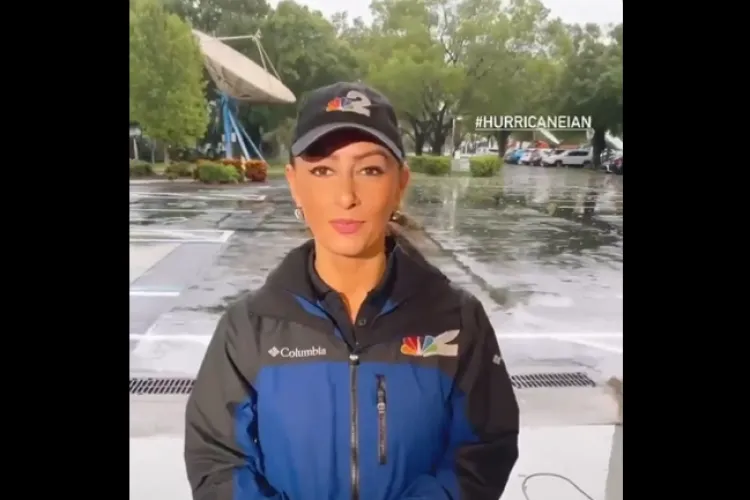 Cum și-a protejat microfonul o jurnalistă care relata despre uraganul Ian din SUA. Ce avea pus pe microfon: „Este exact ce credeți”