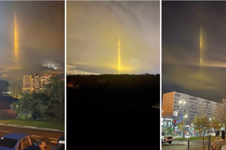 VIDEO/FOTO - Coloane de lumină pe cer, la Belgorod, lângă granița cu Ucraina: Rușii au crezut că Rusia a folosit „cele mai recente arme” 