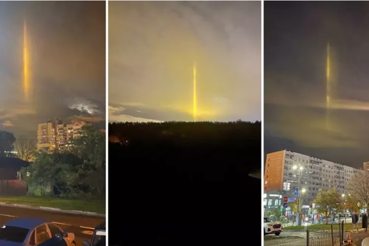 VIDEO/FOTO - Coloane de lumină pe cer, la Belgorod, lângă granița cu Ucraina: Rușii au crezut că Rusia a folosit „cele mai recente arme” 