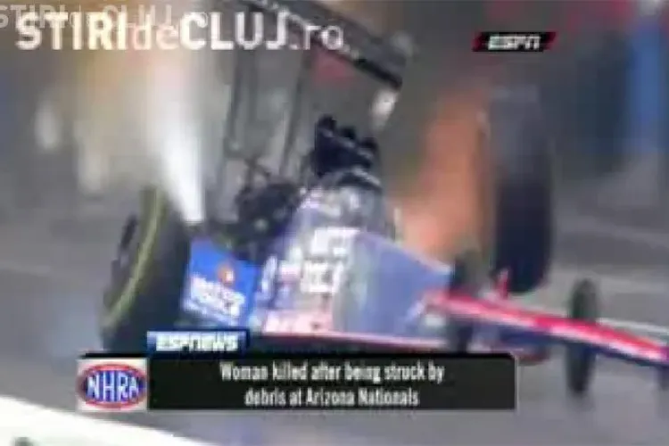 O femeie a fost ucisa de o roata desprinsa de pe un bolid, in timpul unei curse de dragster in SUA - VIDEO