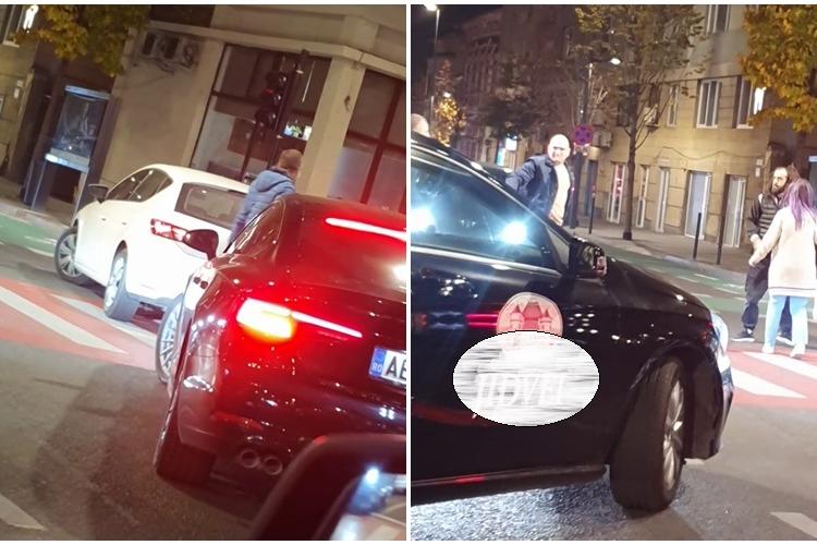 Bătaie în trafic la Cluj! Un șofer l-a luat la pumni pe un pieton indisciplinat - VIDEO