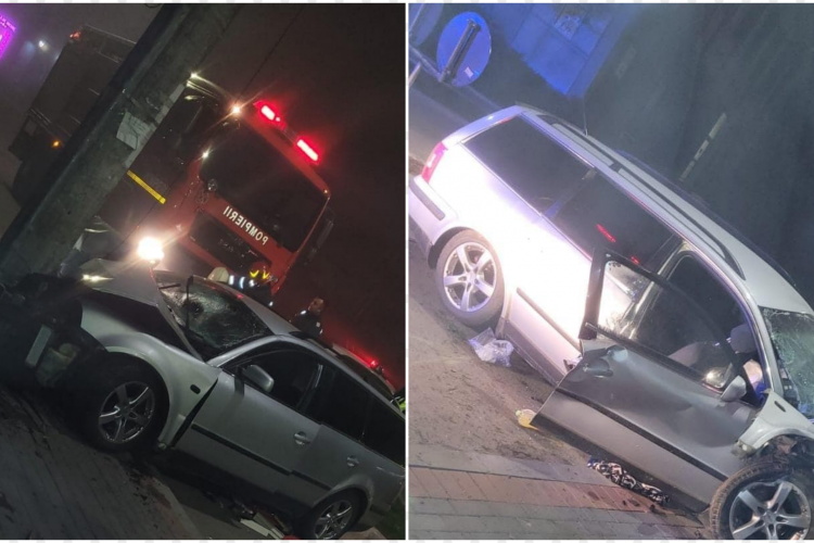 Accident GRAV în Dej! Șase tineri se aflau în mașina avariată, victimele NU voiau să coopereze cu salvatorii