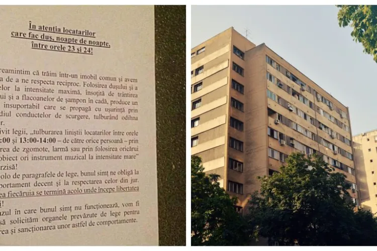 Locatarii unui bloc amenințați cu poliția, dacă mai fac duș noaptea: Se aude cum scăpați săpunul 
