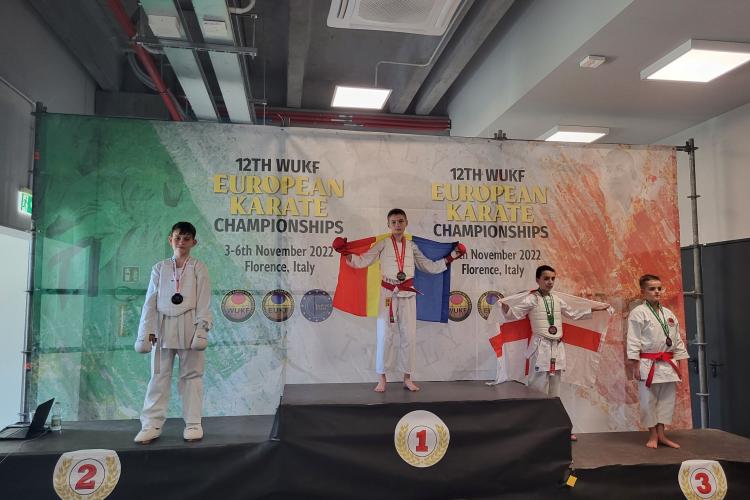 Aur, argint și bronz pentru Cluj la Campionatele Europene de Karate din Italia - FOTO