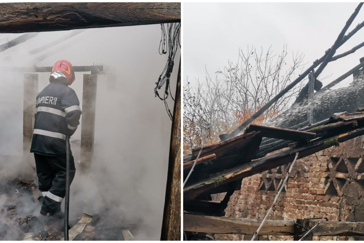  Incendiu în comuna Cășeiu! Trei autospeciale pentru stins incendii s-au deplasat la fața locului