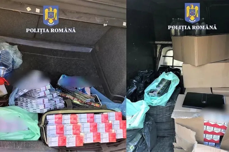 Un clujean, în vârstă de 65 de ani, prins cu 100.000 de ţigări şi 1.250 de litri de alcool de contrabandă în maşină