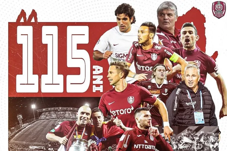 CFR Cluj sărbătorește 115 de ani de înființare. Tilincă: ”12 ani mai târziu au apărut pinguinii, să avem și noi de cine râde”