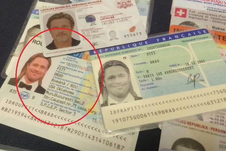 FOTO - Un falsificator de documente din Spania i-a făcut lui Brad Pitt buletin românesc 