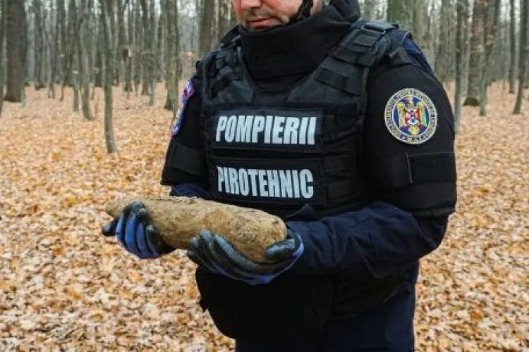 FOTO - Un turdean a găsit un proiectil neexplodat în timp ce săpa în grădină. A alertat imediat autoritățile