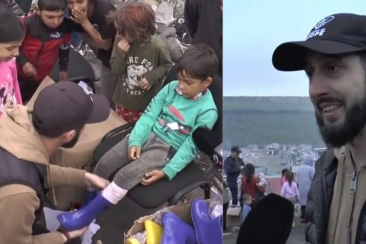 Zeci de copii nevoiaşi din Pata Rât, groapa de gunoi a Clujului, încălţaţi de un român stabilit în SUA