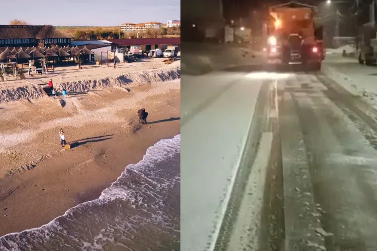 Vreme atipică pentru luna noiembrie: La munte a nins, iar la mare turiştii s-au plimbat pe plajă în mânecă scurtă