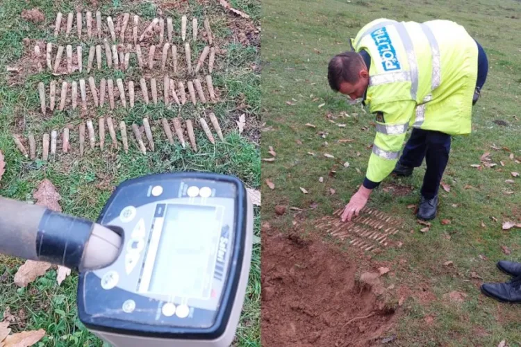 FOTO - Mai multe cartușe din al Doilea Război Mondial, găsite într-o comună din Sălaj de un căutător de comori