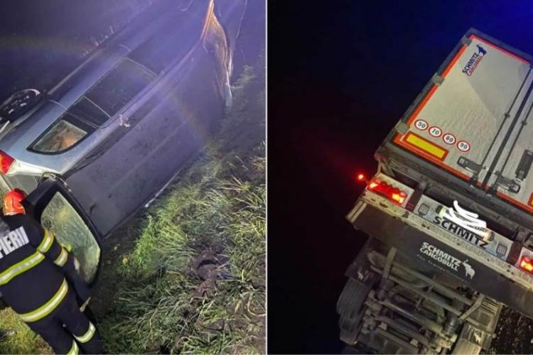 Accident teribil în Alba! O mașină în care se aflau doi bărbați a fost strivită de un TIR