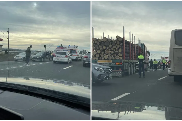 Accident în Jucu, în zona Panemar. Traficul este aglomerat - FOTO
