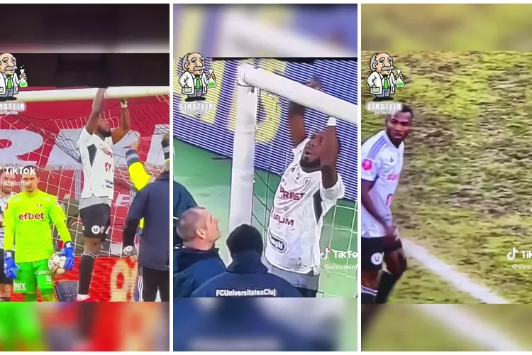 Cluj Arena se dezintegrează. Gazonul pare a fi teren de crescut porcii. Plasa de la poartă s-a rupt în timpul meciului - VIDEO