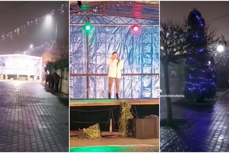 VIDEO - O artistă a făcut atmosferă în fața unui public inexistent la un târg de Crăciun: „Toate mâinile sus, sus! Foarte bine”