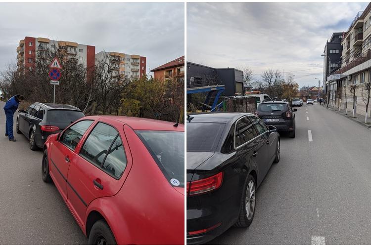 Poliția Locală Cluj-Napoca nu are curaj să amendeze sau să ridice mașinile polițiștilor, parcate ilegal în fața sediul Poliției Cluj - VIDEO