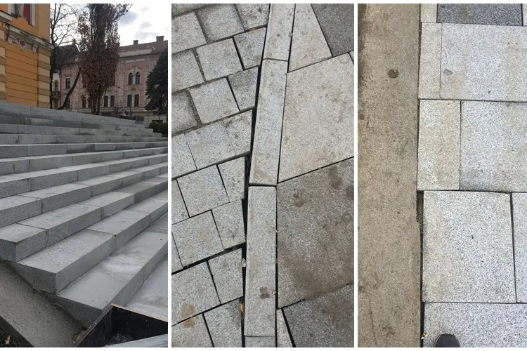 Clujenii ”isterici” se plâng de calitatea lucrărilor de la Teatrul Național: ”Asta e Clujul verde a lui Boc!” - FOTO