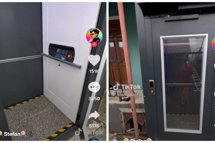 VIDEO. Un român a făcut furori pe TikTok după ce și-a montat lift la casă. A vrut să se laude, dar a ajuns de râsul internetului
