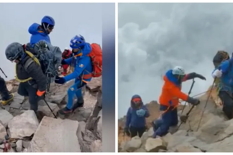 VIDEO. Premieră pentru România! Doi tineri clujeni nevăzători au ajuns pe Vârful Aconcagua, la 6.962 metri