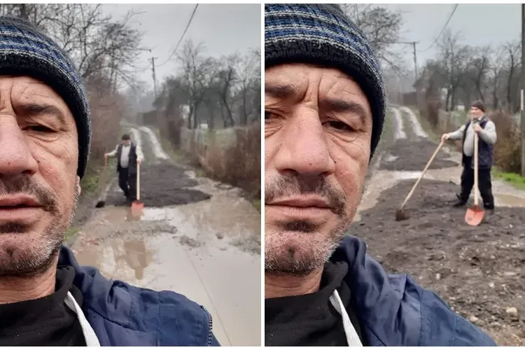 Clujenii s-au săturat de minciuni și promisiuni electorale și s-au pus să repare drumul singuri - FOTO