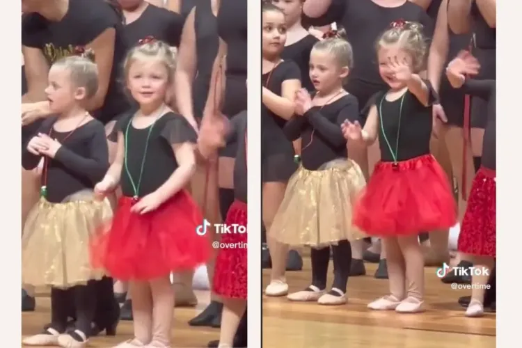 VIDEO VIRAL TikTok - Reacția unei fetițe atunci când își vede părinții în public, la serbarea de Crăciun 