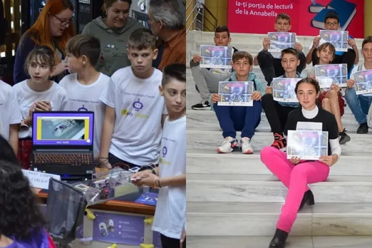 FOTO - Un robot pe nume Wall-E, capabil să colecteze deşeuri din apă, creat de un grup de elevi români: „Ei sunt viitorul”