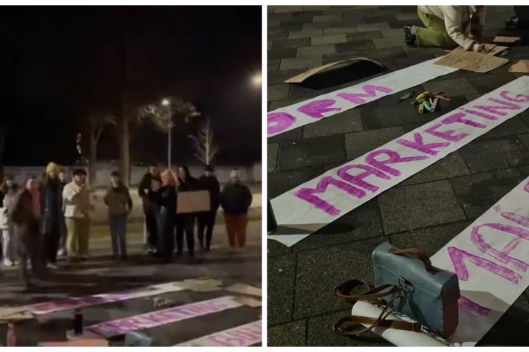 VIDEO. PROTEST în fața clubului FORM Space împotriva reclamei sexiste. Scandal izbucnit după ce clubul a invitat fetele la băuturi gratis