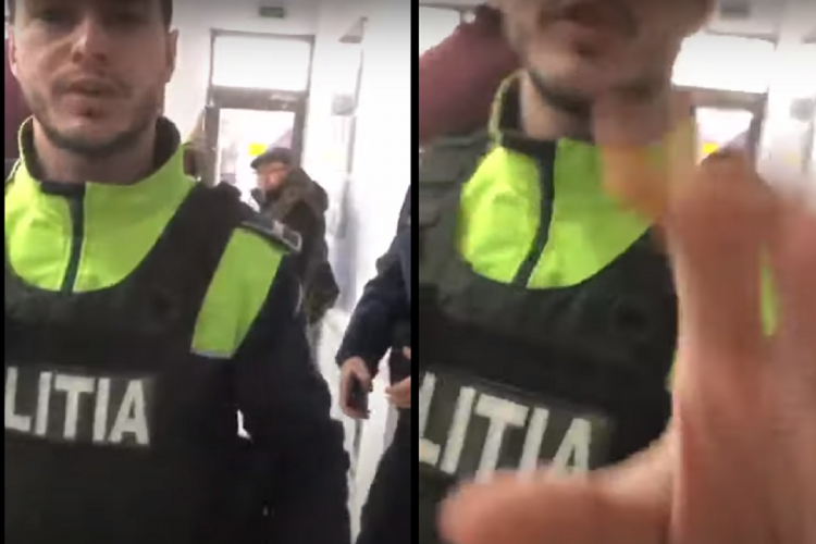 VIDEO - Bărbat încătușat la CEC Bank Florești, după un scandal cu o angajată și poliția. Citiți și spuneți cine are dreptate
