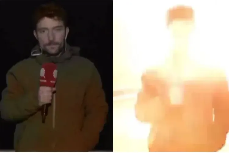 VIDEO - Un reporter, la un pas de moarte: O rachetă rusească a explodat în spatele reporterului aflat în direct în Ucraina