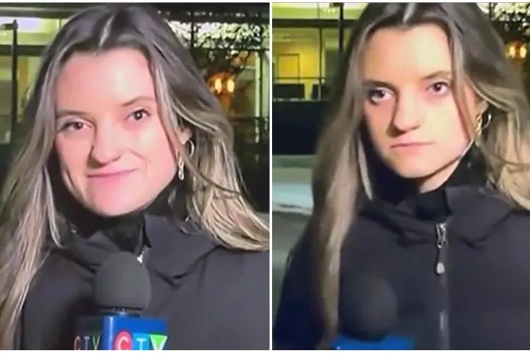VIDEO - Un reporter, aflat în direct în timpul unui buletin de știri, a început să se clatine și să se bâlbâie în fața camerei. Ce a pățit tânăra