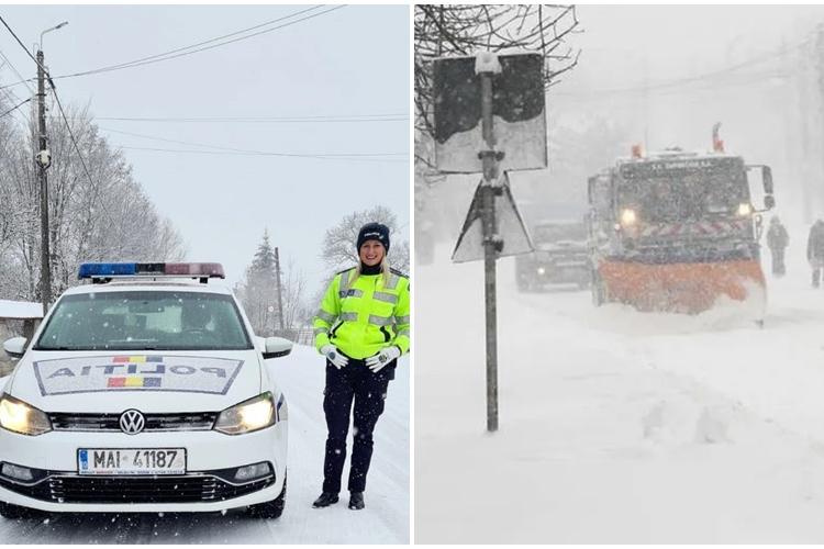 ”A venit iarna la Cluj!” - Ce sfaturi au polițiștii pentru șoferi - FOTO