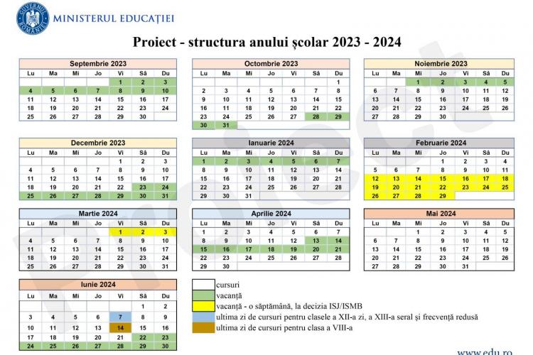 Ultima oră! Calendarul anului școlar 2023-2024, lansat în dezbatere de Ministerul Educației