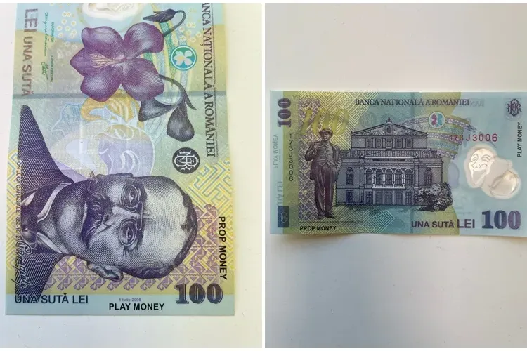 Un curier a fost plătit cu bani de jucărie și nu s-a prins la timp - FOTO