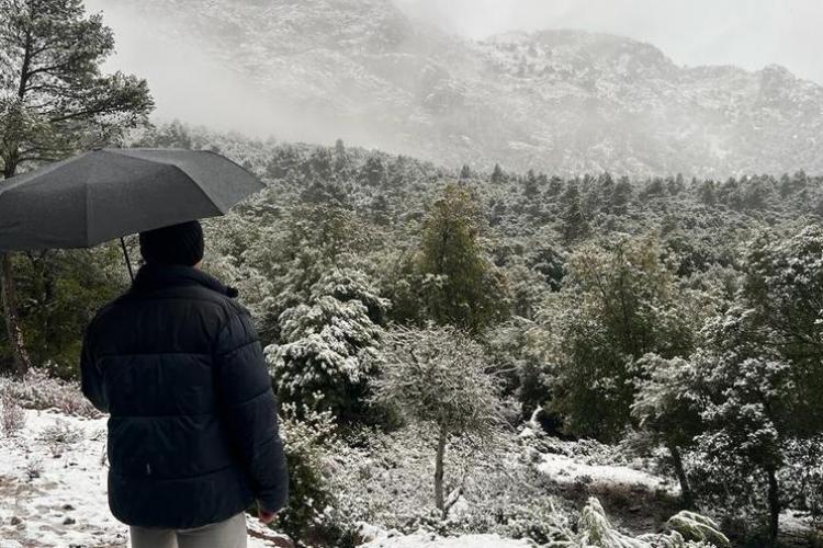 VIDEO - Privelişti inedite în Mallorca, Spania, după ninsoare. Localnicii au mers în munţi ca să vadă cu ochii lor zăpada
