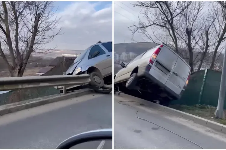 Un șofer as pierdut controlul asupra mașinii pe drumul de la Sf. Ioan - VIDEO