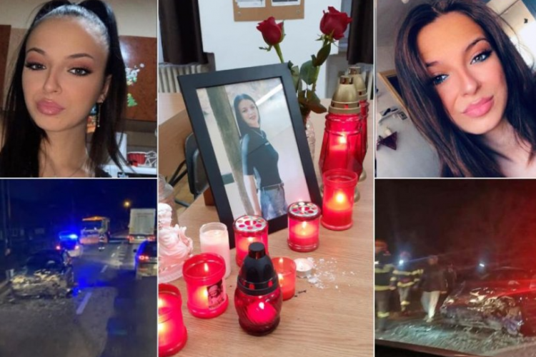 Lacrimi, flori și un altar de lumânări pentru Anastasia, tânăra care și-a pierdut viața în cumplitul accident de la Bucea