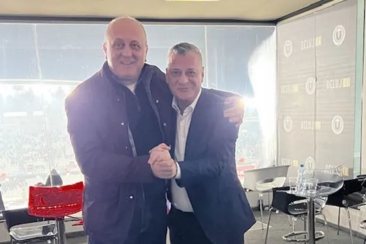 Împăcarea anului? Patronul CFR Cluj și Dan Șucu, patronul Rapid, împreună pe Cluj Arena - FOTO