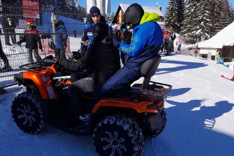 Tupeu maxim în Predeal: Un turist, prins cu ATV-ul pe pârtie, printre schiori. „Nu mi se pare că am greșit cu ceva”
